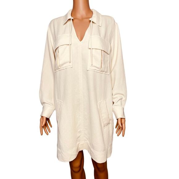 Reiss Dresses & Skirts - REISS women’s Lia Twin Pocket Overhead Dress size 6 Cream Resort wear